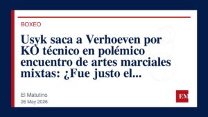 Imagen editorial de El Matutino para Usyk saca a Verhoeven por KO técnico en polémico encuentro de artes marciales mixtas: ¿Fue justo el árbitro?