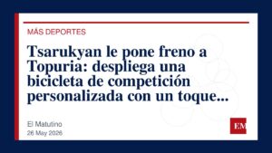 Imagen editorial de El Matutino para Tsarukyan le pone freno a Topuria: despliega una bicicleta de competición personalizada con un toque de…