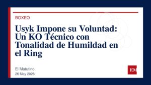 Imagen editorial de El Matutino para Usyk Impone su Voluntad: Un KO Técnico con Tonalidad de Humildad en el Ring