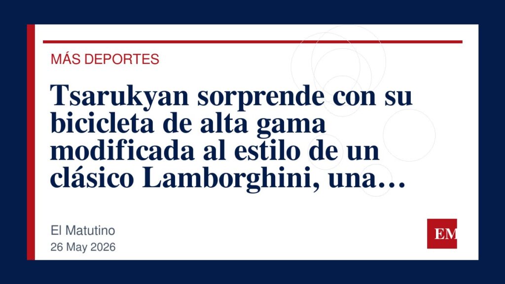 Imagen editorial de El Matutino para Tsarukyan sorprende con su bicicleta de alta gama modificada al estilo de un clásico Lamborghini, una…