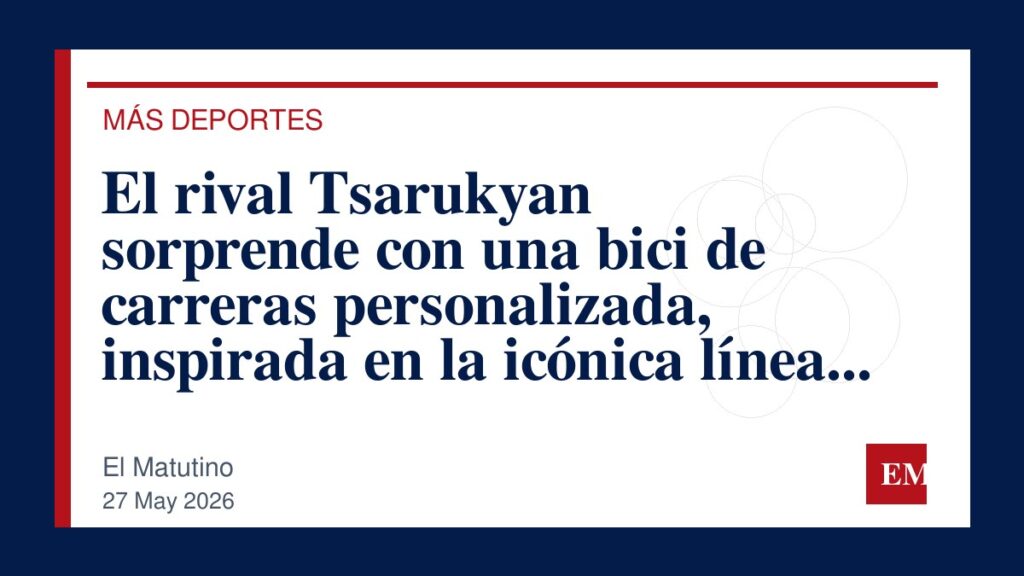 Imagen editorial de El Matutino para El rival Tsarukyan sorprende con una bici de carreras personalizada, inspirada en la icónica línea de un…