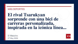 Imagen editorial de El Matutino para El rival Tsarukyan sorprende con una bici de carreras personalizada, inspirada en la icónica línea de un…