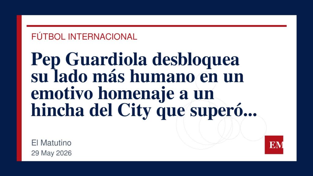 Imagen editorial de El Matutino para Pep Guardiola desbloquea su lado más humano en un emotivo homenaje a un hincha del City que superó todo para…
