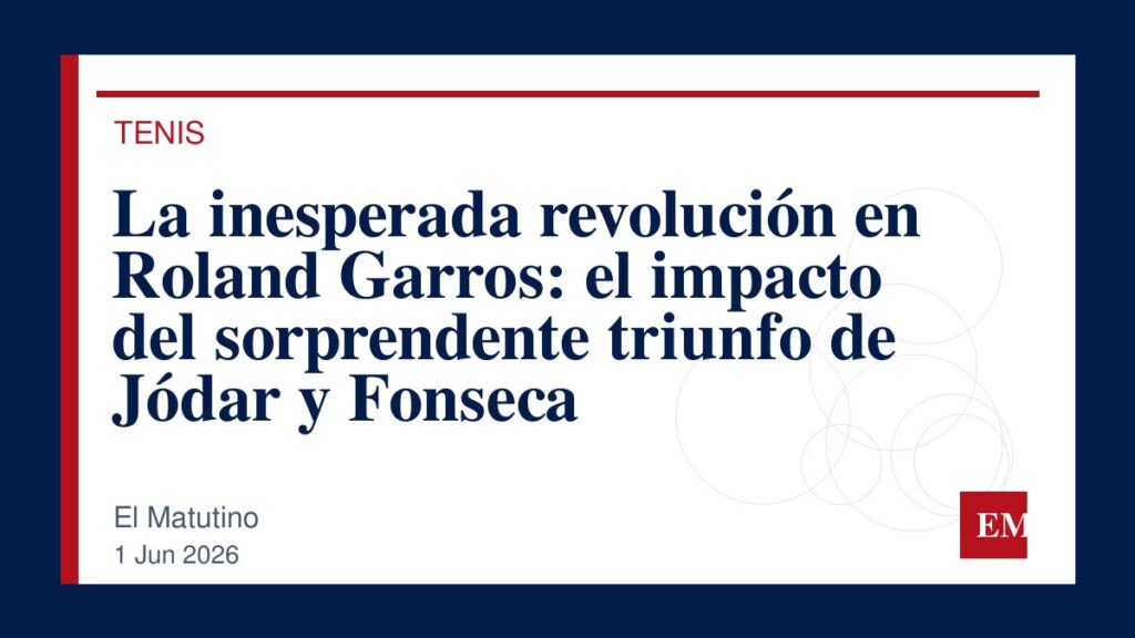 Imagen editorial de El Matutino para La inesperada revolución en Roland Garros: el impacto del sorprendente triunfo de Jódar y Fonseca