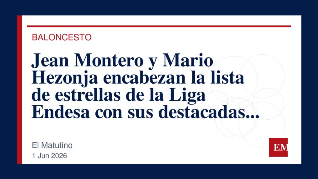 Imagen editorial de El Matutino para Jean Montero y Mario Hezonja encabezan la lista de estrellas de la Liga Endesa con sus destacadas actuaciones…