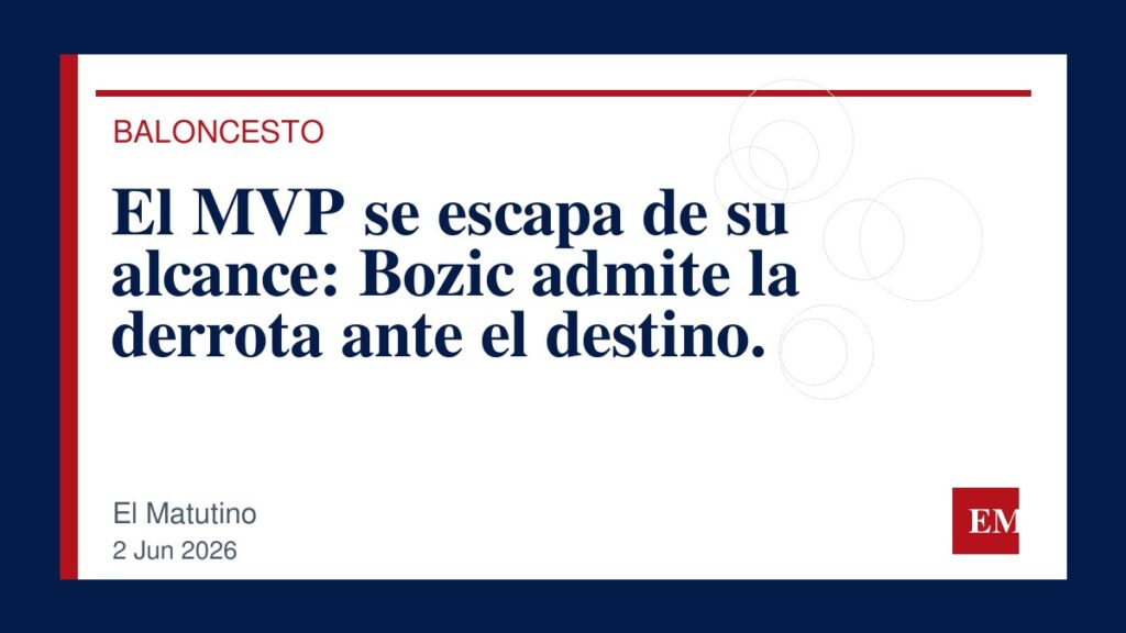 Imagen editorial de El Matutino para El MVP se escapa de su alcance: Bozic admite la derrota ante el destino.