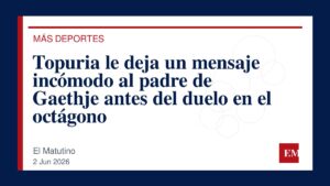 Imagen editorial de El Matutino para Topuria le deja un mensaje incómodo al padre de Gaethje antes del duelo en el octágono