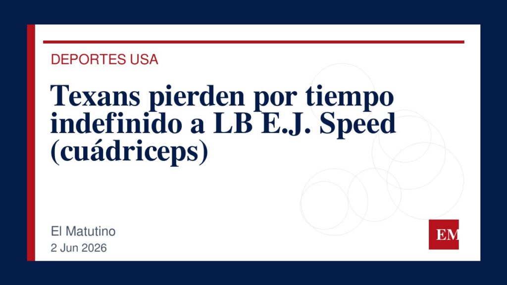 Imagen editorial de El Matutino para Texans pierden por tiempo indefinido a LB E.J. Speed (cuádriceps)