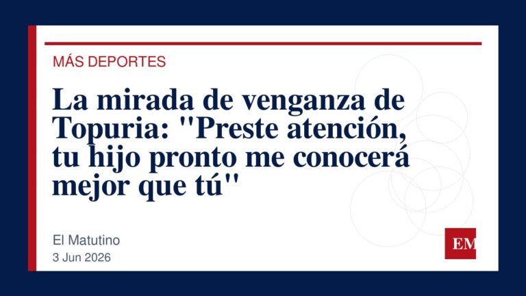 Imagen editorial de El Matutino para La mirada de venganza de Topuria: “Preste atención, tu hijo pronto me conocerá mejor que tú”