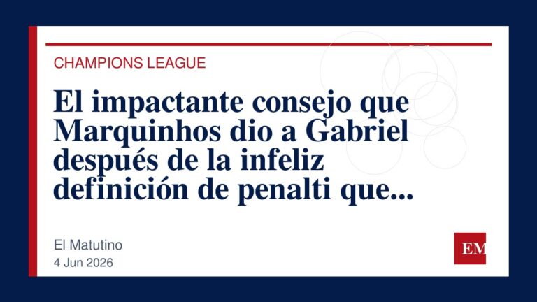 Imagen editorial de El Matutino para El impactante consejo que Marquinhos dio a Gabriel después de la infeliz definición de penalti que cambió el…