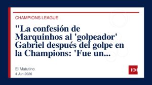 Imagen editorial de El Matutino para “La confesión de Marquinhos al ‘golpeador’ Gabriel después del golpe en la Champions: ‘Fue un error, no puedo…