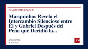 Imagen editorial de El Matutino para Marquinhos Revela el Intercambio Silencioso entre Él y Gabriel Después del Pena que Decidió la Champions…