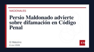 Imagen editorial de El Matutino para Persio Maldonado advierte sobre difamación en Código Penal