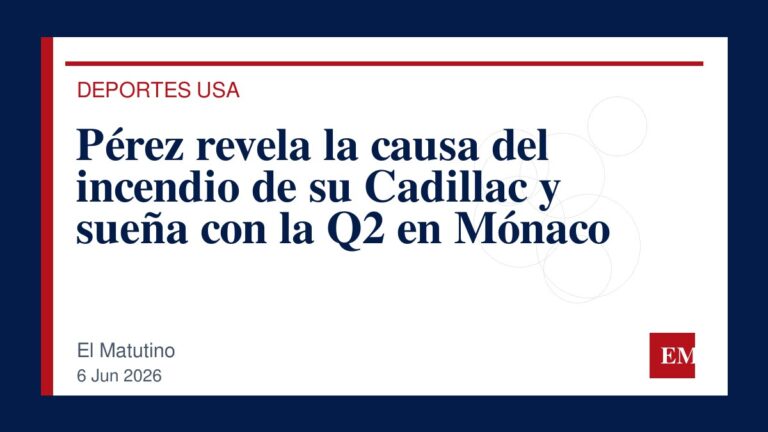 Imagen editorial de El Matutino para Pérez revela la causa del incendio de su Cadillac y sueña con la Q2 en Mónaco