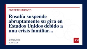 Imagen editorial de El Matutino para Rosalía suspende abruptamente su gira en Estados Unidos debido a una crisis familiar inesperada