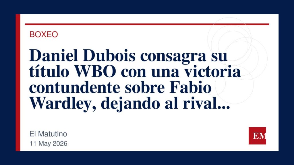 Imagen editorial de El Matutino para Daniel Dubois consagra su título WBO con una victoria contundente sobre Fabio Wardley, dejando al rival en…