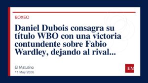 Imagen editorial de El Matutino para Daniel Dubois consagra su título WBO con una victoria contundente sobre Fabio Wardley, dejando al rival en…