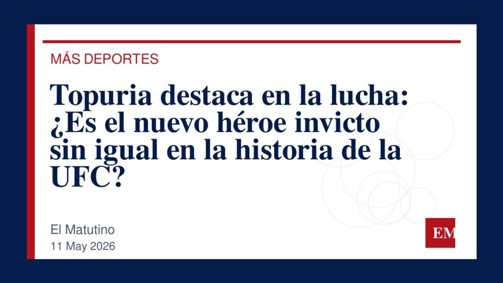 Imagen editorial de El Matutino para Topuria destaca en la lucha: ¿Es el nuevo héroe invicto sin igual en la historia de la UFC?