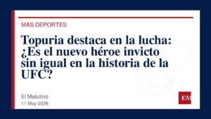 Imagen editorial de El Matutino para Topuria destaca en la lucha: ¿Es el nuevo héroe invicto sin igual en la historia de la UFC?