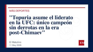Imagen editorial de El Matutino para “Topuria asume el liderato en la UFC: único campeón sin derrotas en la era post-Chimaev”