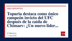Imagen editorial de El Matutino para Topuria destaca como único campeón invicto del UFC después de la caída de Chimaev: ¿Un nuevo líder de peso?