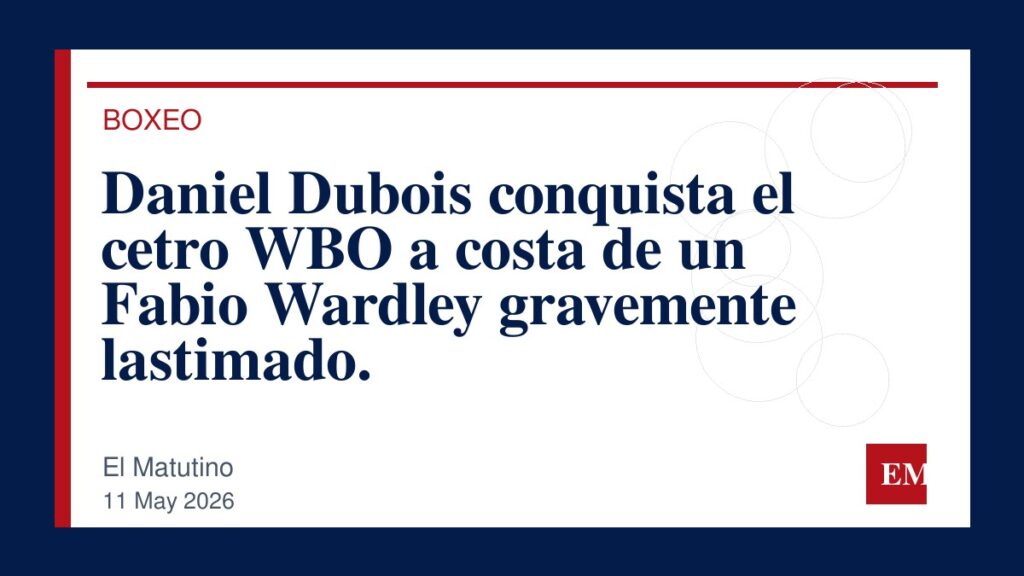 Imagen editorial de El Matutino para Daniel Dubois conquista el cetro WBO a costa de un Fabio Wardley gravemente lastimado.