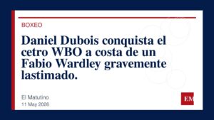 Imagen editorial de El Matutino para Daniel Dubois conquista el cetro WBO a costa de un Fabio Wardley gravemente lastimado.
