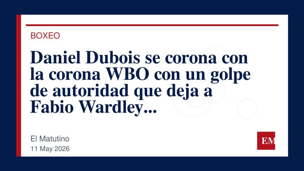 Imagen editorial de El Matutino para Daniel Dubois se corona con la corona WBO con un golpe de autoridad que deja a Fabio Wardley gravemente…