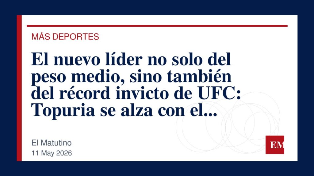 Imagen editorial de El Matutino para El nuevo líder no solo del peso medio, sino también del récord invicto de UFC: Topuria se alza con el título…