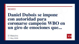 Imagen editorial de El Matutino para Daniel Dubois se impone con autoridad para coronarse campeón WBO en un giro de emociones que dejará marcas en…