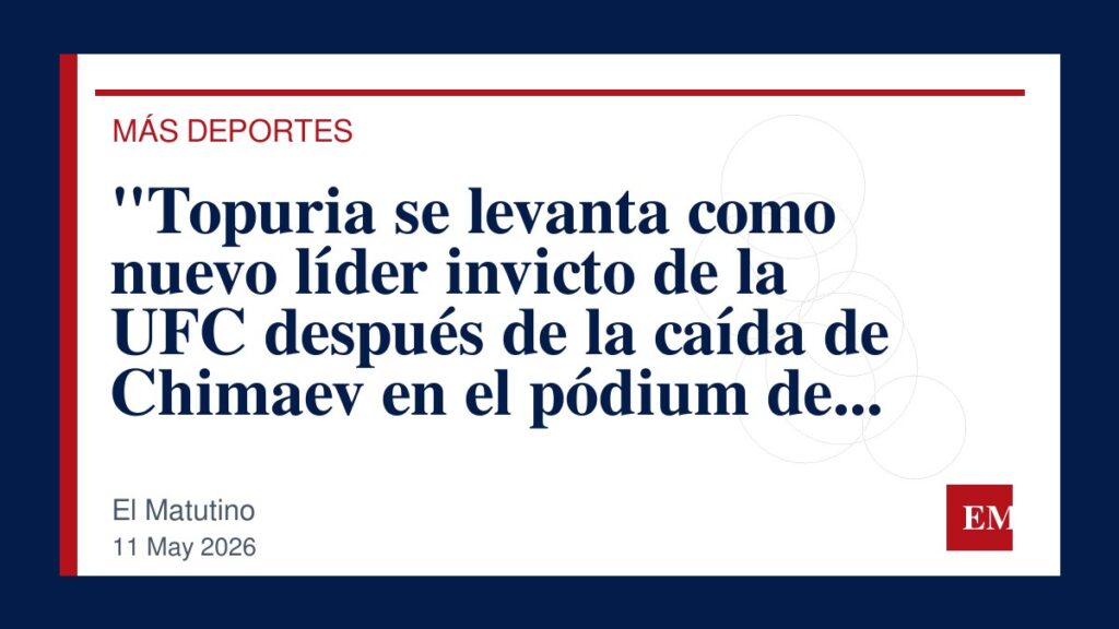 Imagen editorial de El Matutino para “Topuria se levanta como nuevo líder invicto de la UFC después de la caída de Chimaev en el pódium de los…