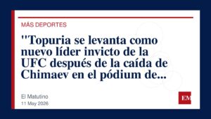 Imagen editorial de El Matutino para “Topuria se levanta como nuevo líder invicto de la UFC después de la caída de Chimaev en el pódium de los…