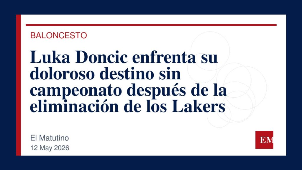 Imagen editorial de El Matutino para Luka Doncic enfrenta su doloroso destino sin campeonato después de la eliminación de los Lakers