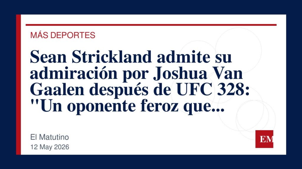 Imagen editorial de El Matutino para Sean Strickland admite su admiración por Joshua Van Gaalen después de UFC 328: “Un oponente feroz que me…