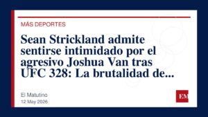 Imagen editorial de El Matutino para Sean Strickland admite sentirse intimidado por el agresivo Joshua Van tras UFC 328: La brutalidad de un…