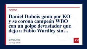 Imagen editorial de El Matutino para Daniel Dubois gana por KO y se corona campeón WBO con un golpe devastador que deja a Fabio Wardley sin…