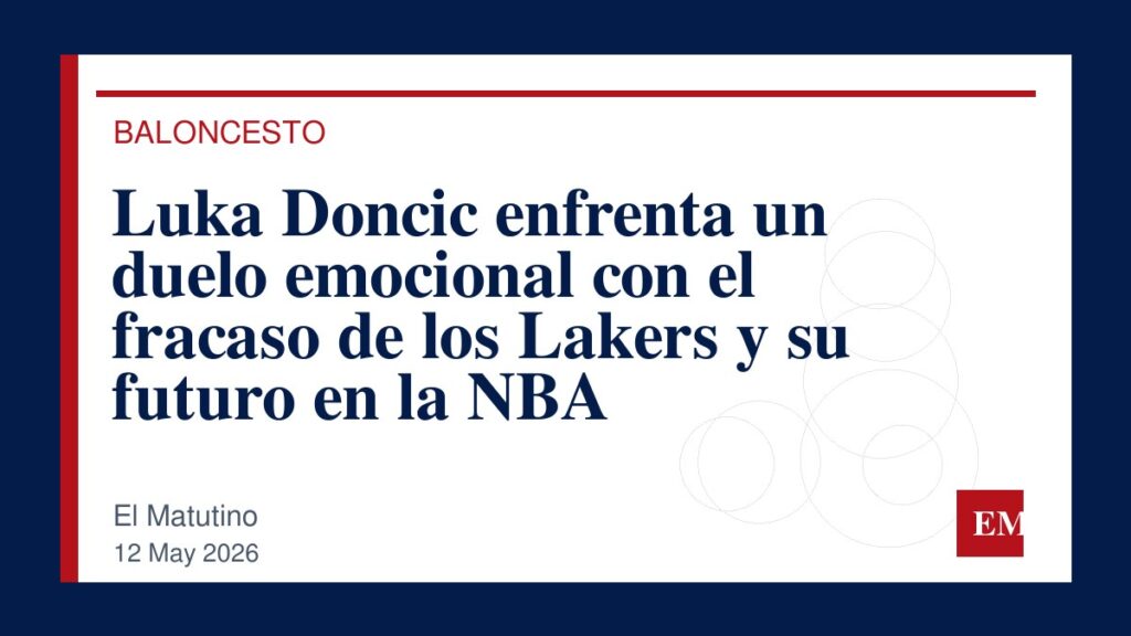 Imagen editorial de El Matutino para Luka Doncic enfrenta un duelo emocional con el fracaso de los Lakers y su futuro en la NBA