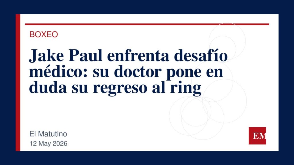 Imagen editorial de El Matutino para Jake Paul enfrenta desafío médico: su doctor pone en duda su regreso al ring