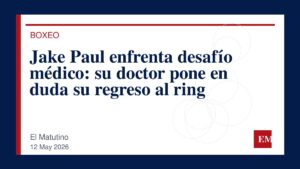 Imagen editorial de El Matutino para Jake Paul enfrenta desafío médico: su doctor pone en duda su regreso al ring