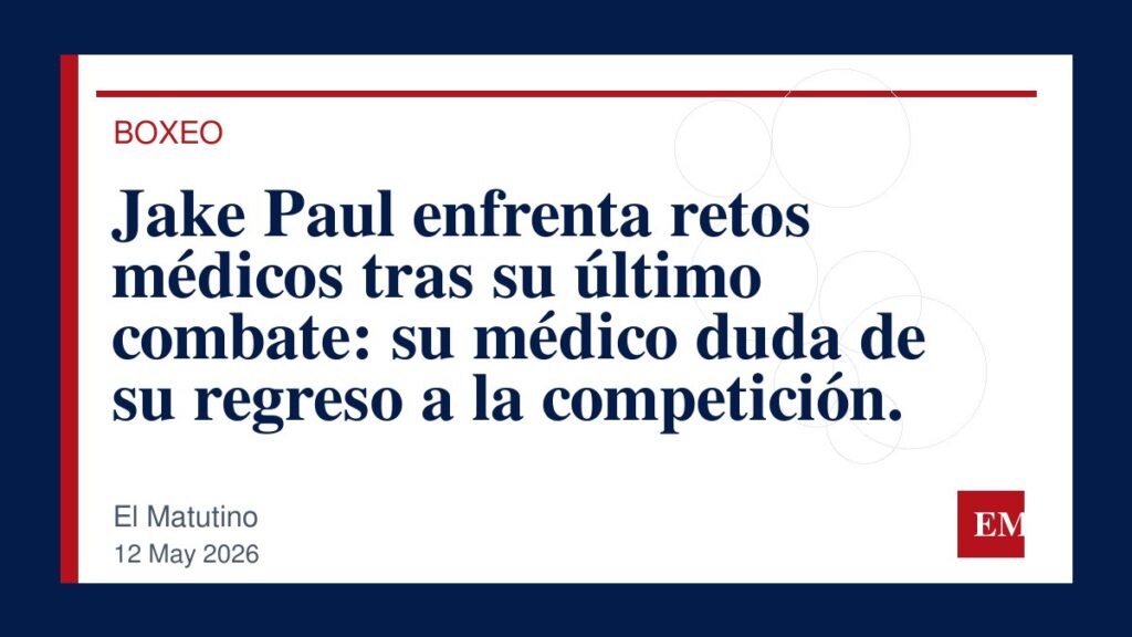 Imagen editorial de El Matutino para Jake Paul enfrenta retos médicos tras su último combate: su médico duda de su regreso a la competición.