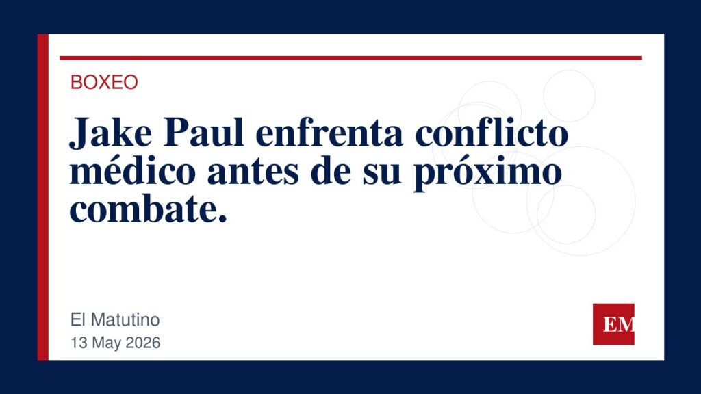 Imagen editorial de El Matutino para Jake Paul enfrenta conflicto médico antes de su próximo combate.