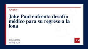 Imagen editorial de El Matutino para Jake Paul enfrenta desafío médico para su regreso a la lona
