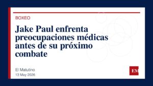 Imagen editorial de El Matutino para Jake Paul enfrenta preocupaciones médicas antes de su próximo combate