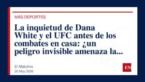 Imagen editorial de El Matutino para La inquietud de Dana White y el UFC antes de los combates en casa: ¿un peligro invisible amenaza la gloria?
