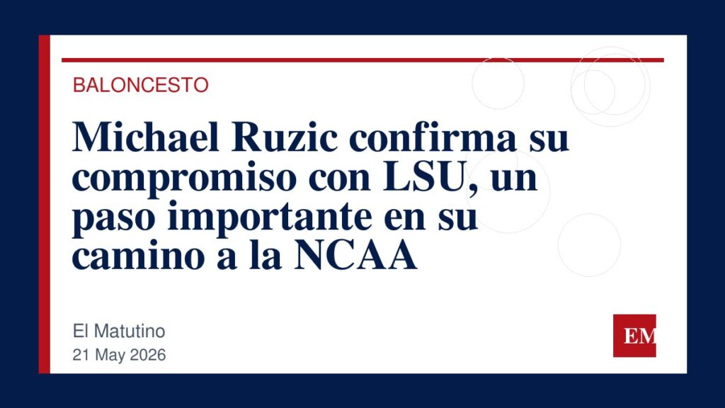 Imagen editorial de El Matutino para Michael Ruzic confirma su compromiso con LSU, un paso importante en su camino a la NCAA