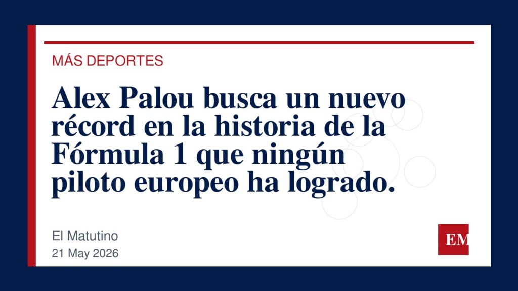 Imagen editorial de El Matutino para Alex Palou busca un nuevo récord en la historia de la Fórmula 1 que ningún piloto europeo ha logrado.