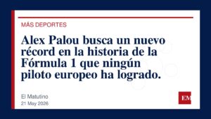 Imagen editorial de El Matutino para Alex Palou busca un nuevo récord en la historia de la Fórmula 1 que ningún piloto europeo ha logrado.