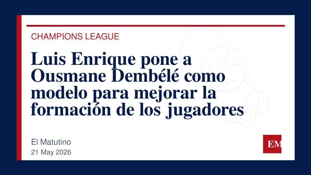 Imagen editorial de El Matutino para Luis Enrique pone a Ousmane Dembélé como modelo para mejorar la formación de los jugadores