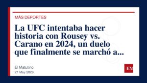 Imagen editorial de El Matutino para La UFC intentaba hacer historia con Rousey vs. Carano en 2024, un duelo que finalmente se marchó a Netflix