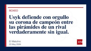 Imagen editorial de El Matutino para Usyk defiende con orgullo su corona de campeón entre las pirámides de un rival verdaderamente sin igual.